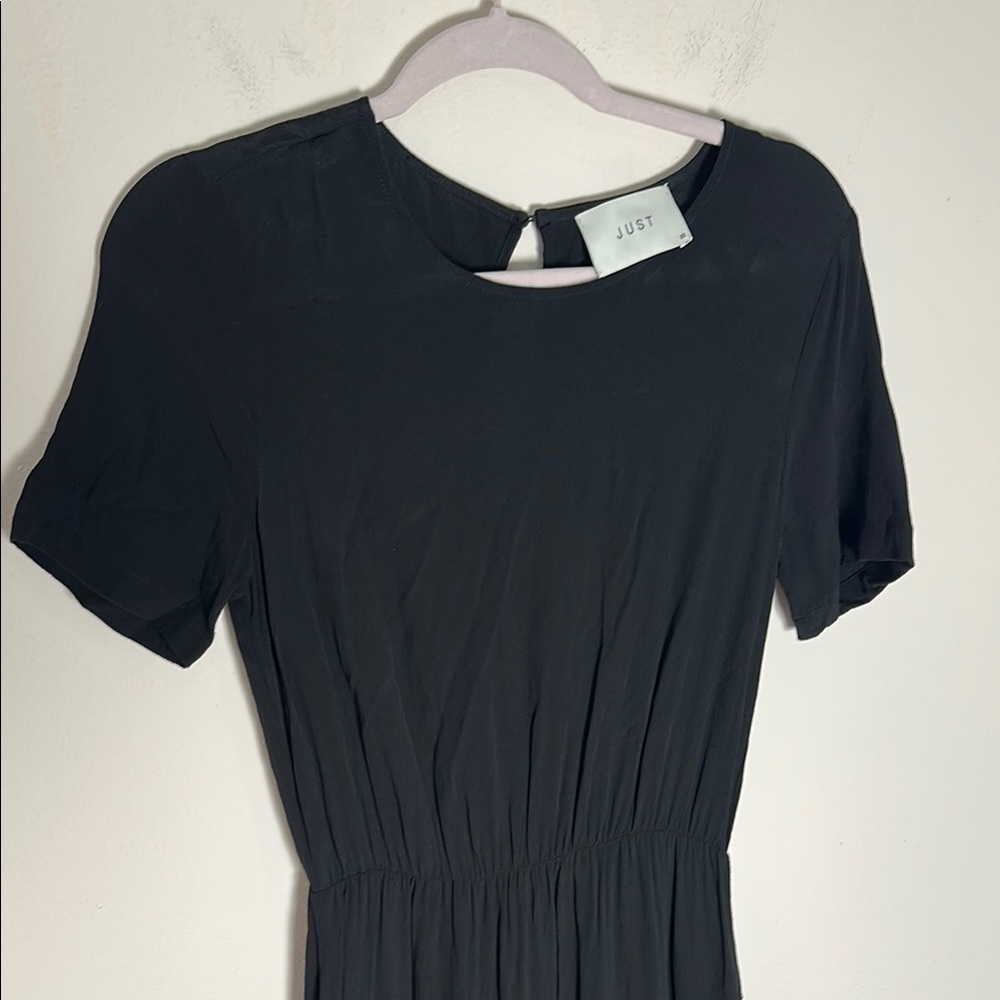 Just Female Black Pleated Ruffled Midi Sundress Kristin Dress Size XS - Picture 5 of 10